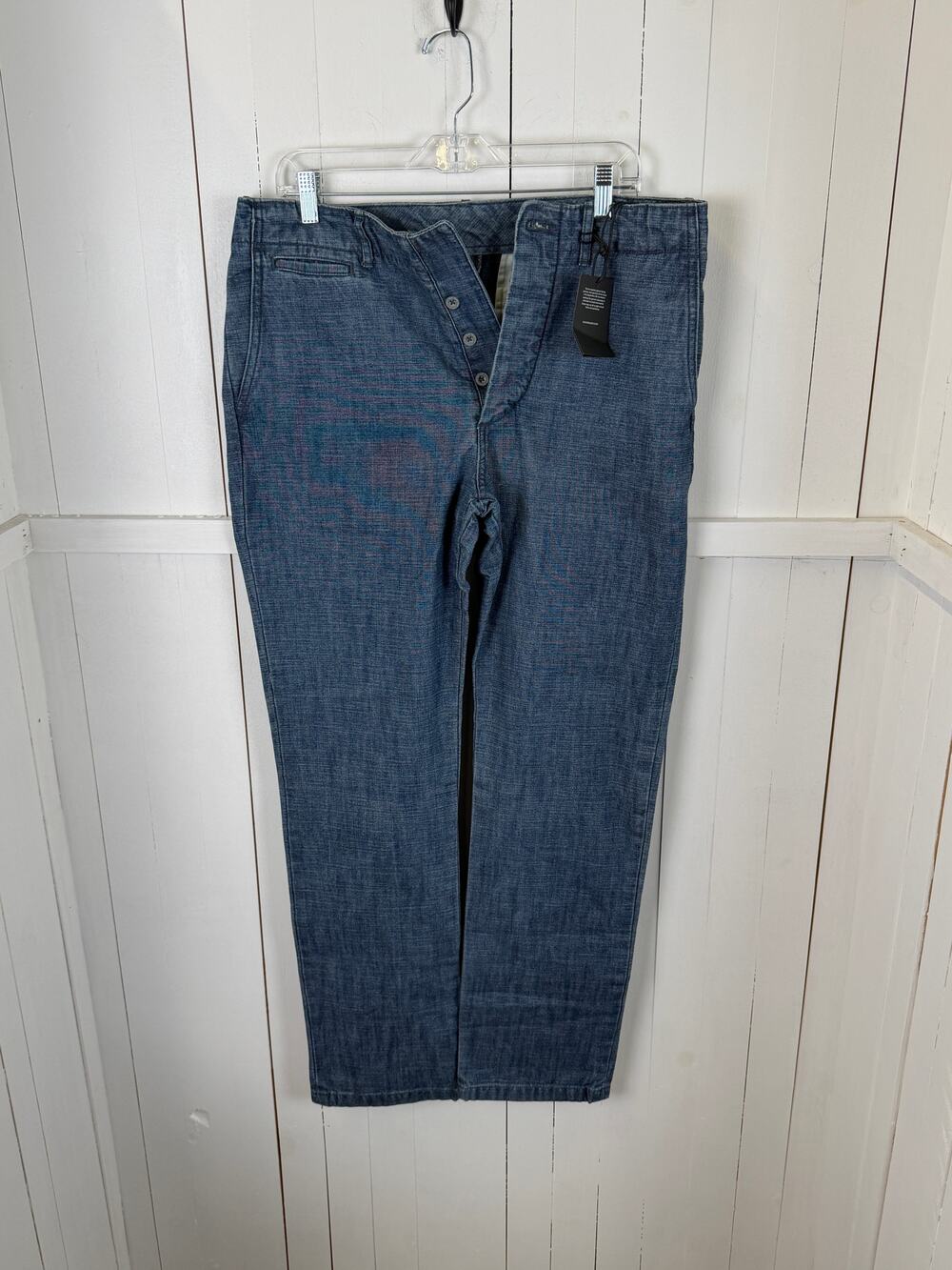 Buck Mason Blue Canvas Cotton Pants Women's Size 33